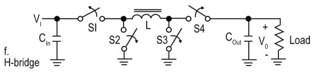 Basic H-bridge buck-boost circuit with one inductor